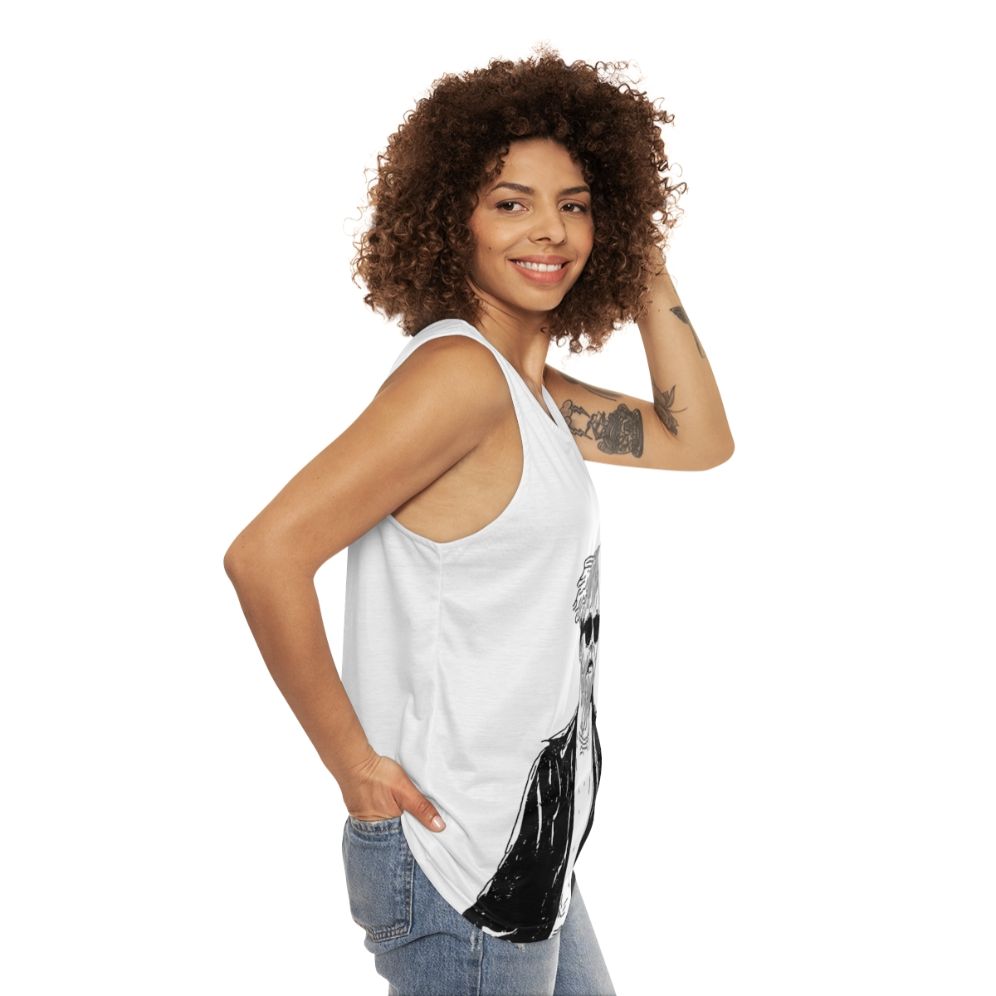 Jack Stauber Unisex Stencil Art Tank Top - women side