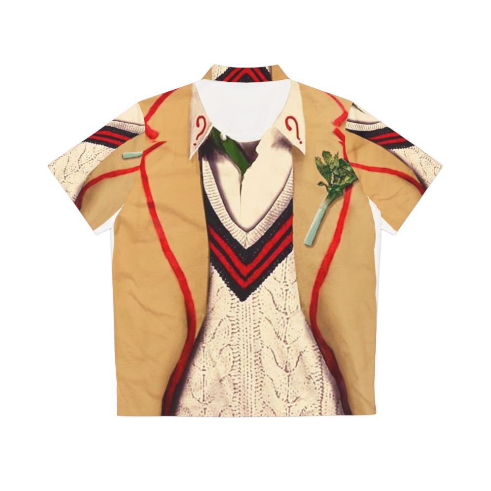 5th Doctor Retro Hawaiian Shirt with Peter Davison Design - Back