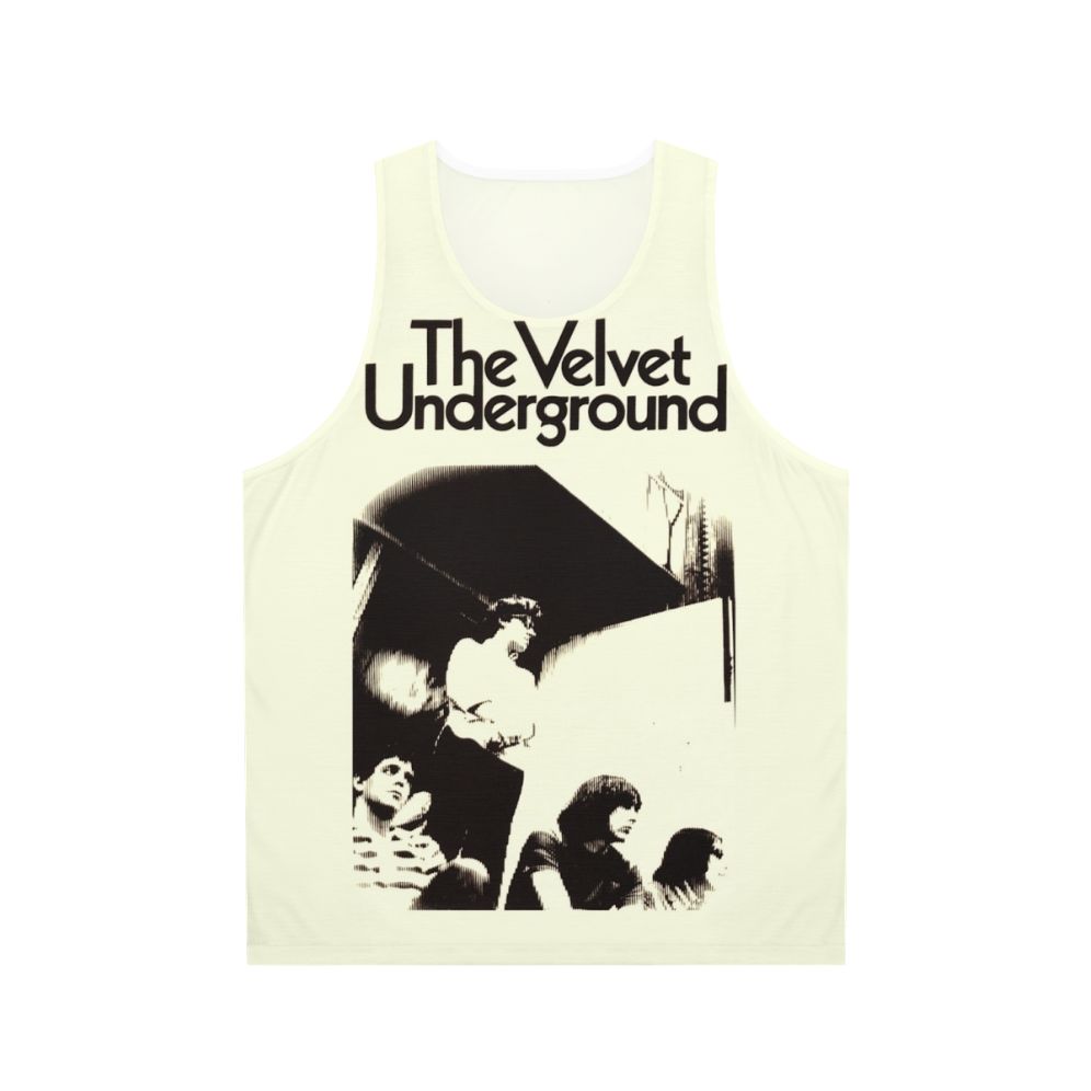 Velvet unisex tank top with retro music-inspired design