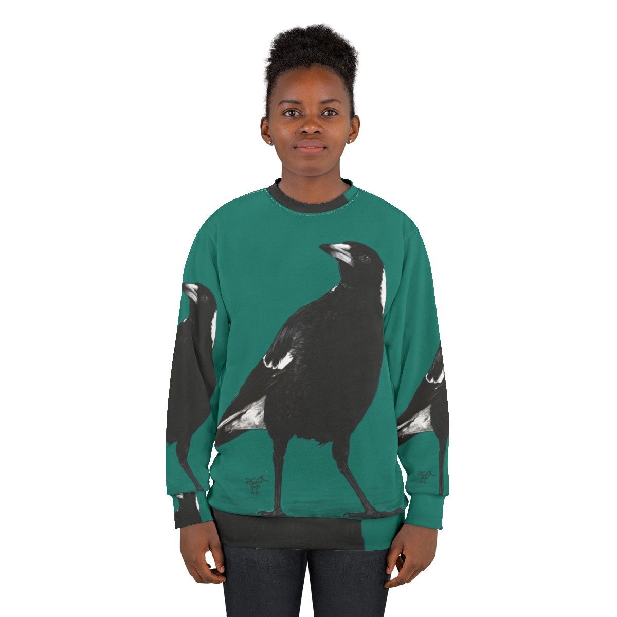 Australian Magpie Black and White Bird Sweatshirt - women