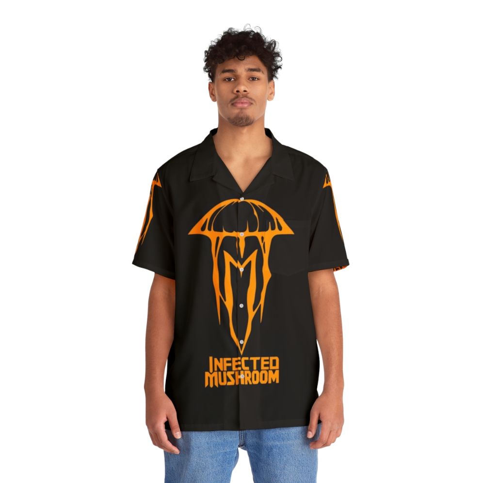 Infected Mushroom psychedelic Hawaiian shirt - People Front