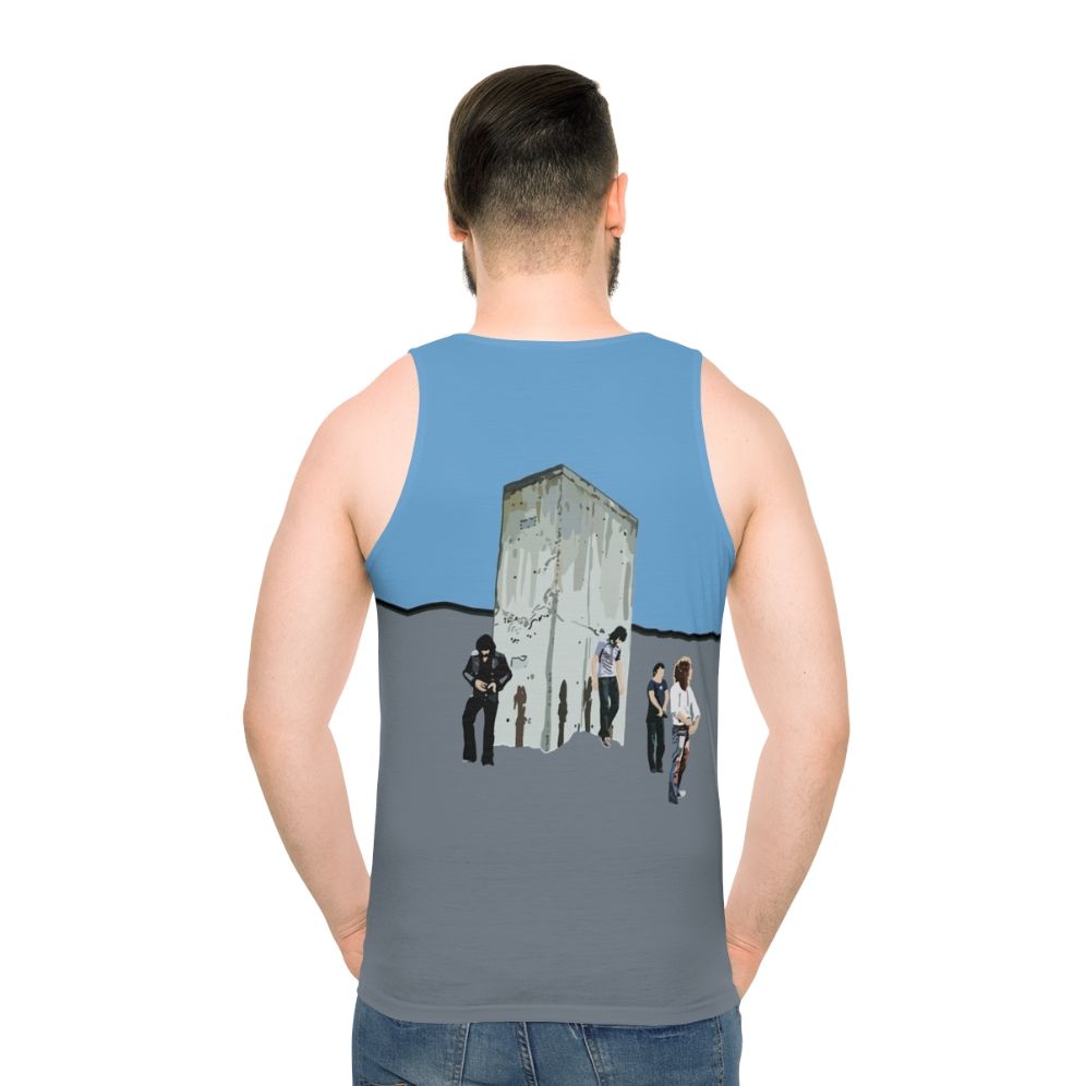 Unisex retro rock tank top with classic rock music design - men back