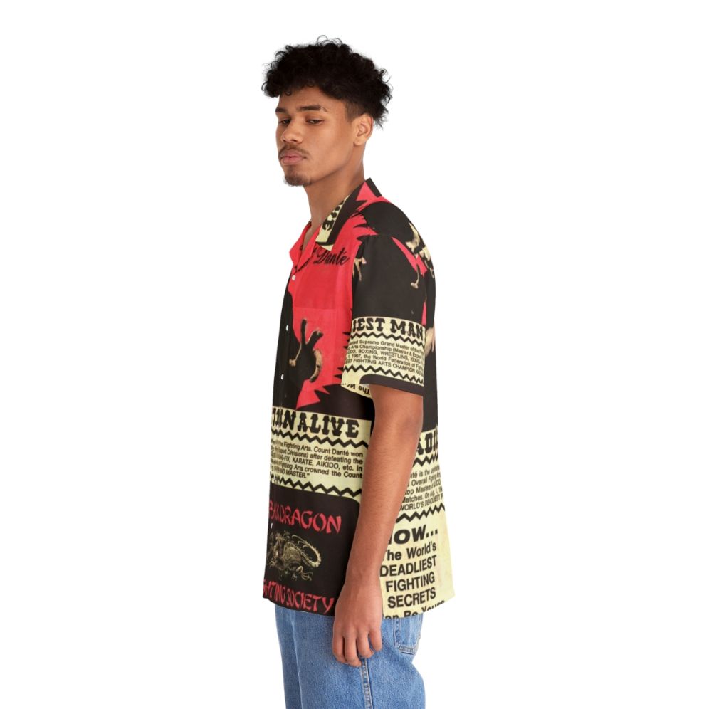 Black Dragon Fighting Society Hawaiian Shirt with Retro Pop Culture Superhero Design - People Left