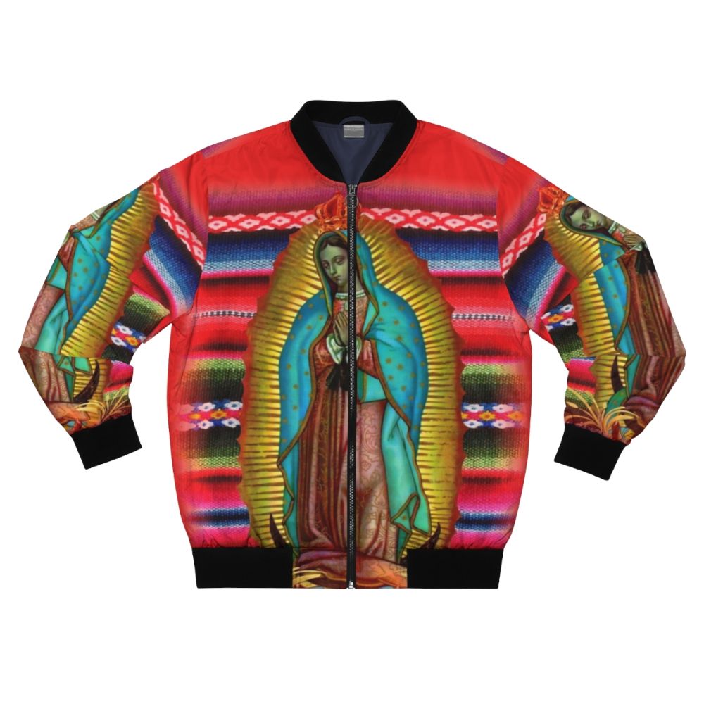 Our Lady of Guadalupe Virgin Mary Mexican Red Bomber Jacket