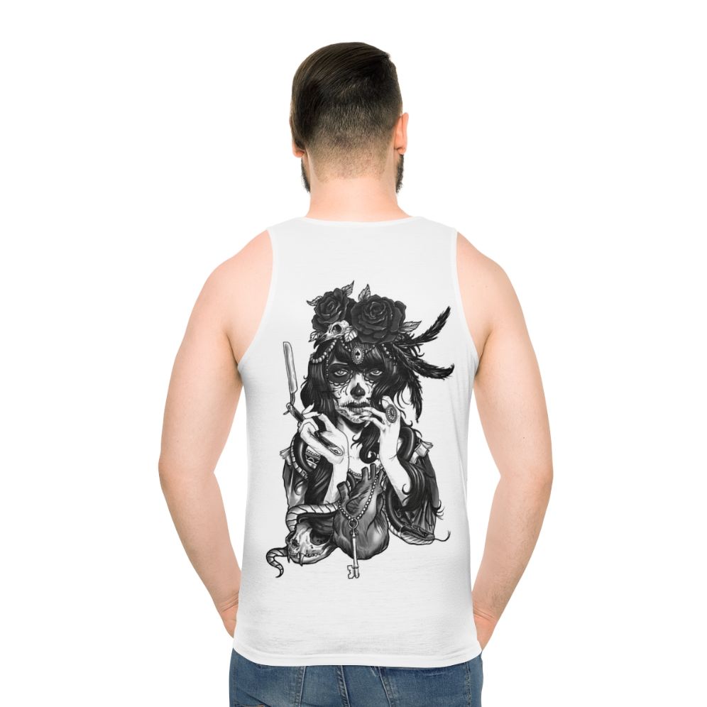 Dia de los Muertos Sugar Skull Unisex Tank Top - men back