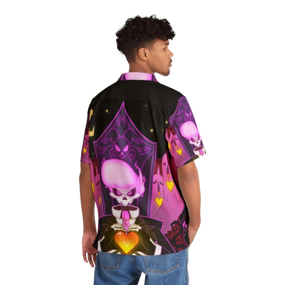 Mystery Skulls Ghost Hawaiian Shirt with Skeleton Apparel - People Back