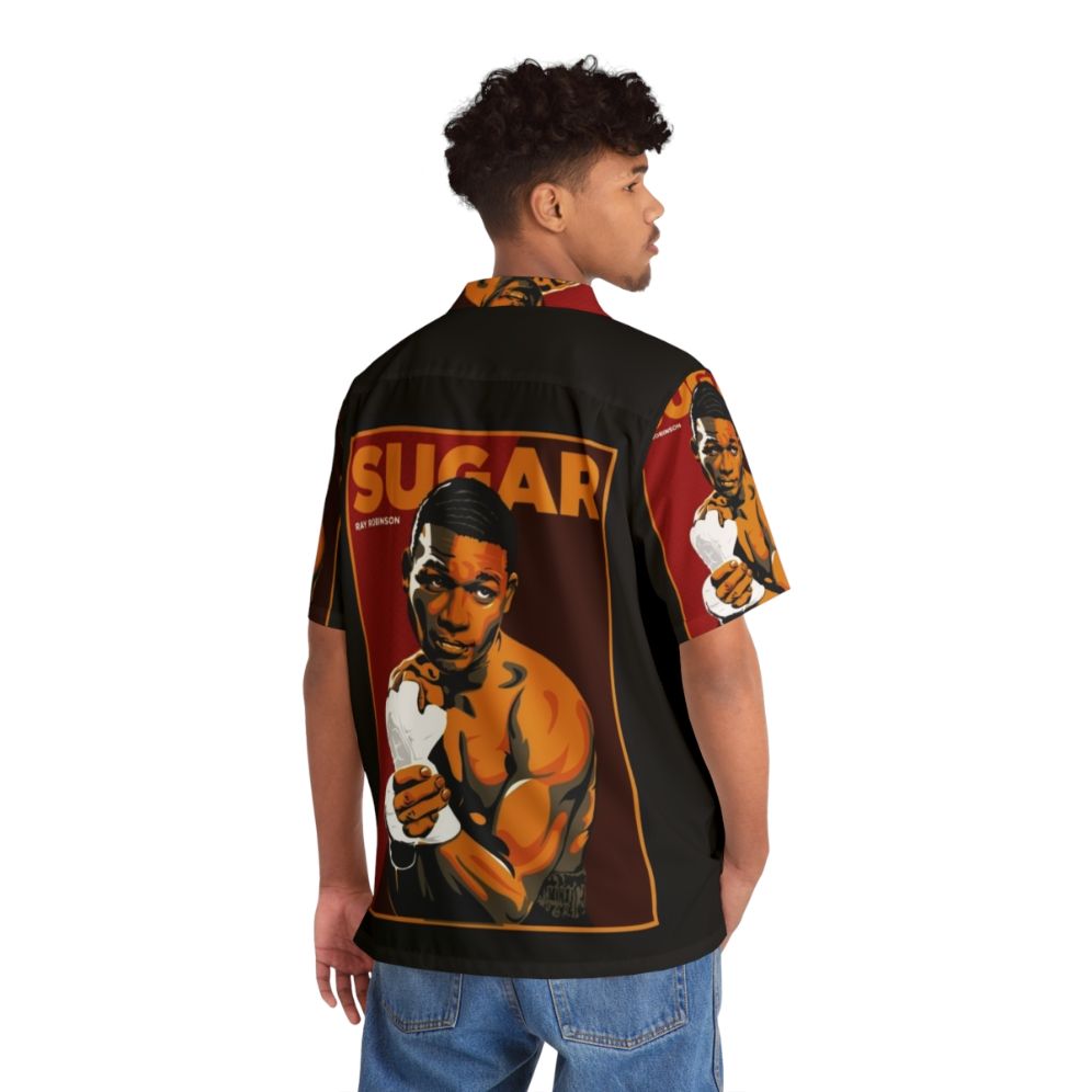 Vintage Hawaiian shirt featuring boxing legend Sugar Ray Robinson - People Back