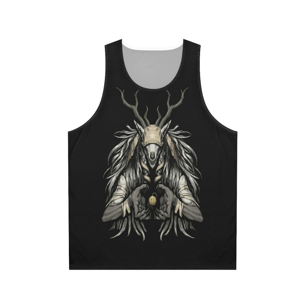 Bloodborne-inspired unisex tank top with spooky, horror-themed design