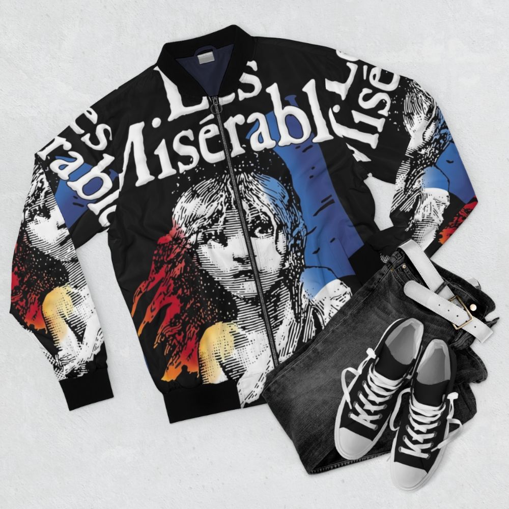 Les Miserables Bomber Jacket with Essential Design - Flat lay