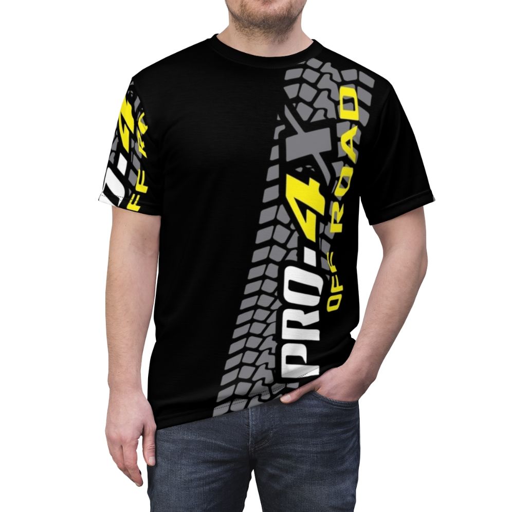 Pro 4X inspired t-shirt featuring Nissan off-road design - men front