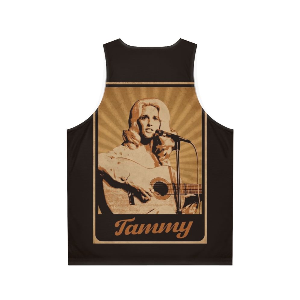 Unisex country music tank top with Tammy Wynette design - Back