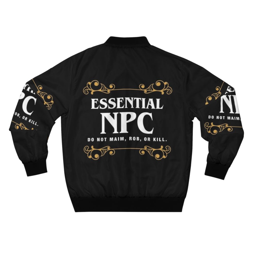 Dungeons & Dragons NPC Gaming Bomber Jacket with dungeon, dragon, and roleplaying game elements - Back