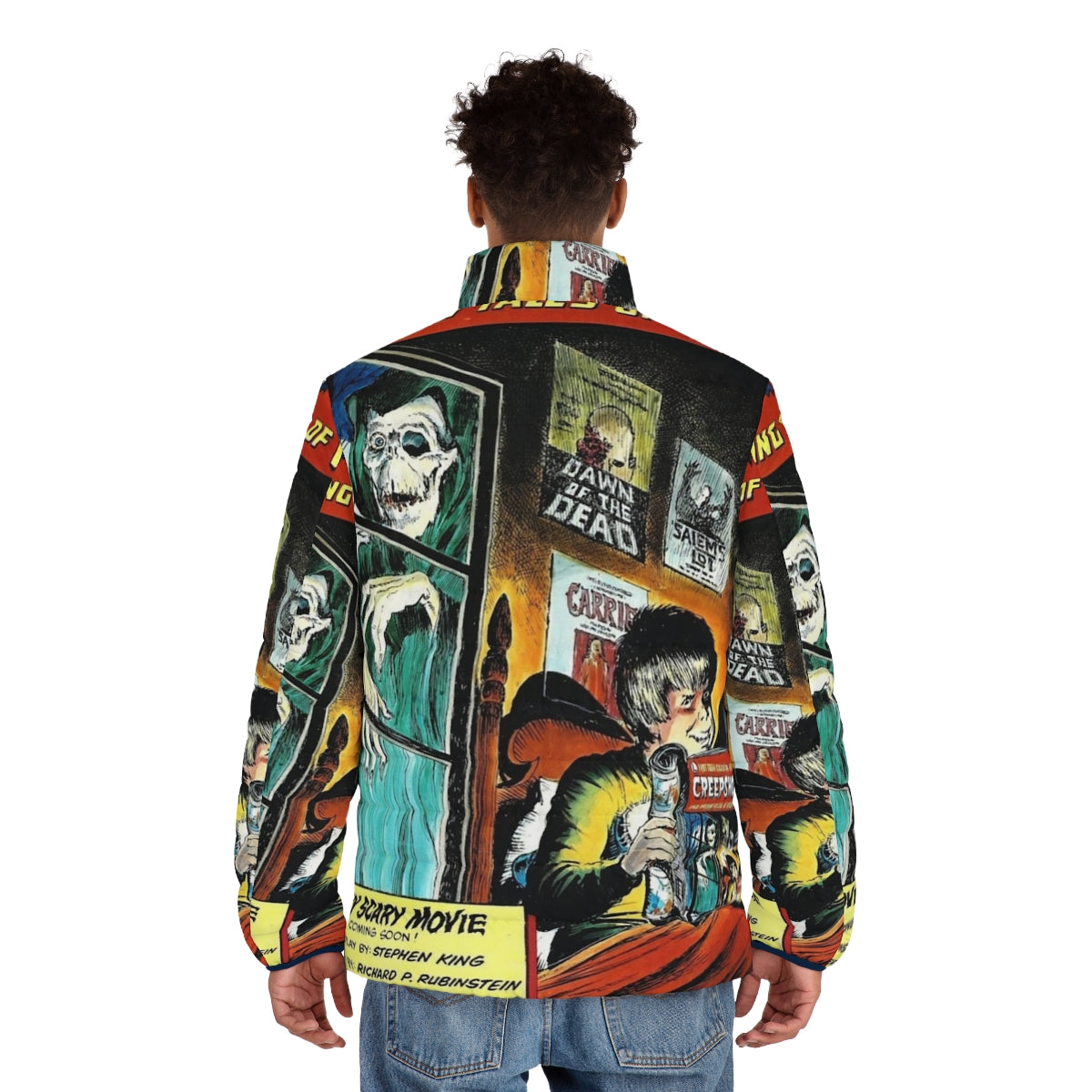 Creepshow puffer jacket featuring horror imagery and theme - men back