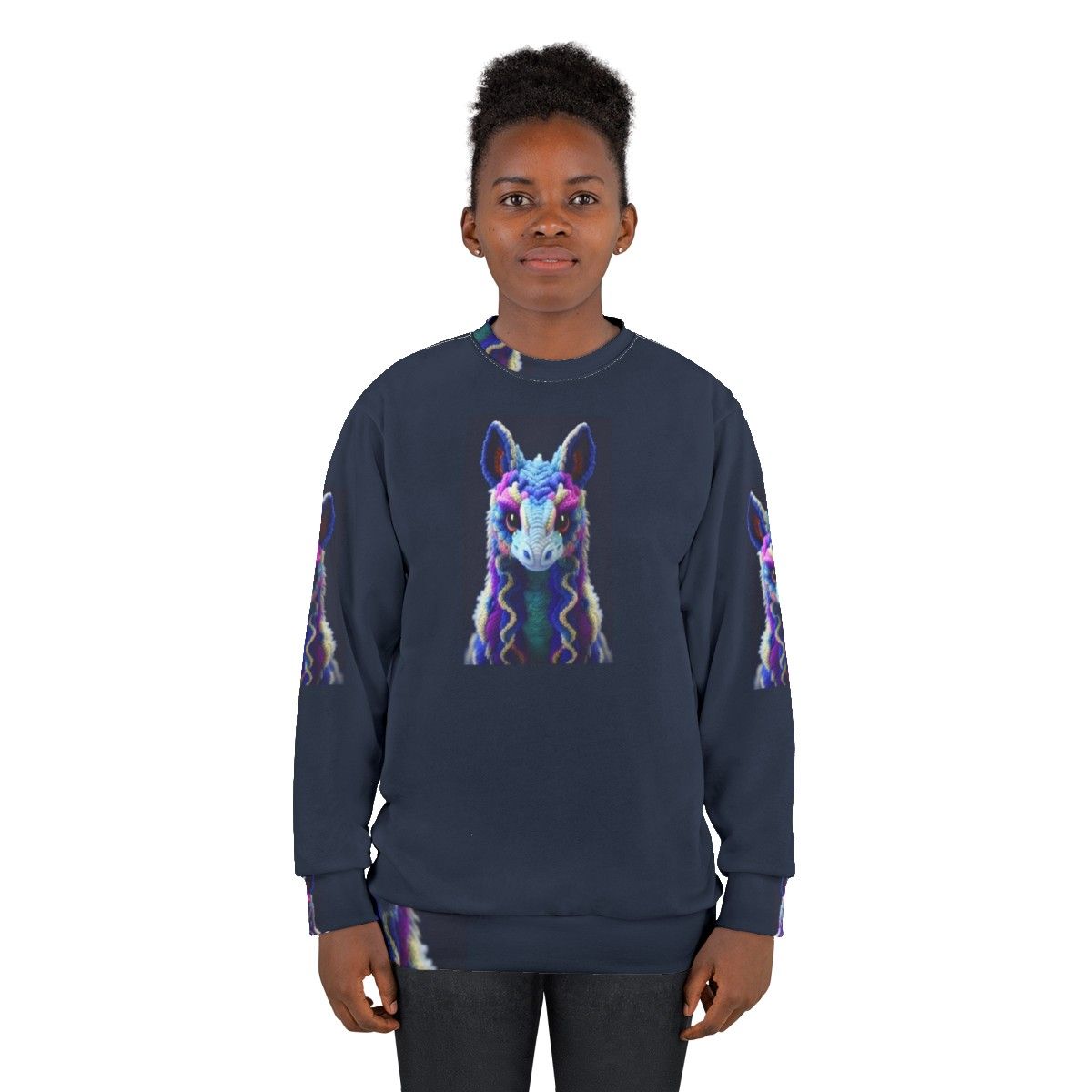 Mythical creature sweatshirt with vibrant fantasy design - women