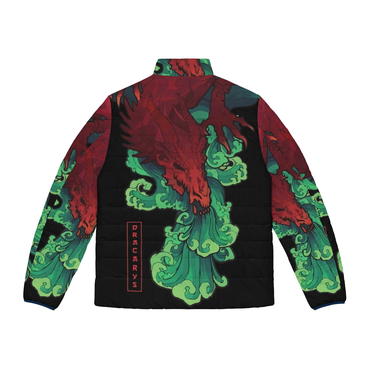 Dracarys Japanese Puffer Jacket, featuring Game of Thrones inspired design - Back