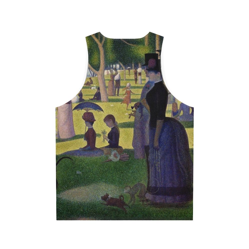 Pointillist Sunday Afternoon Unisex Tank Top - Back