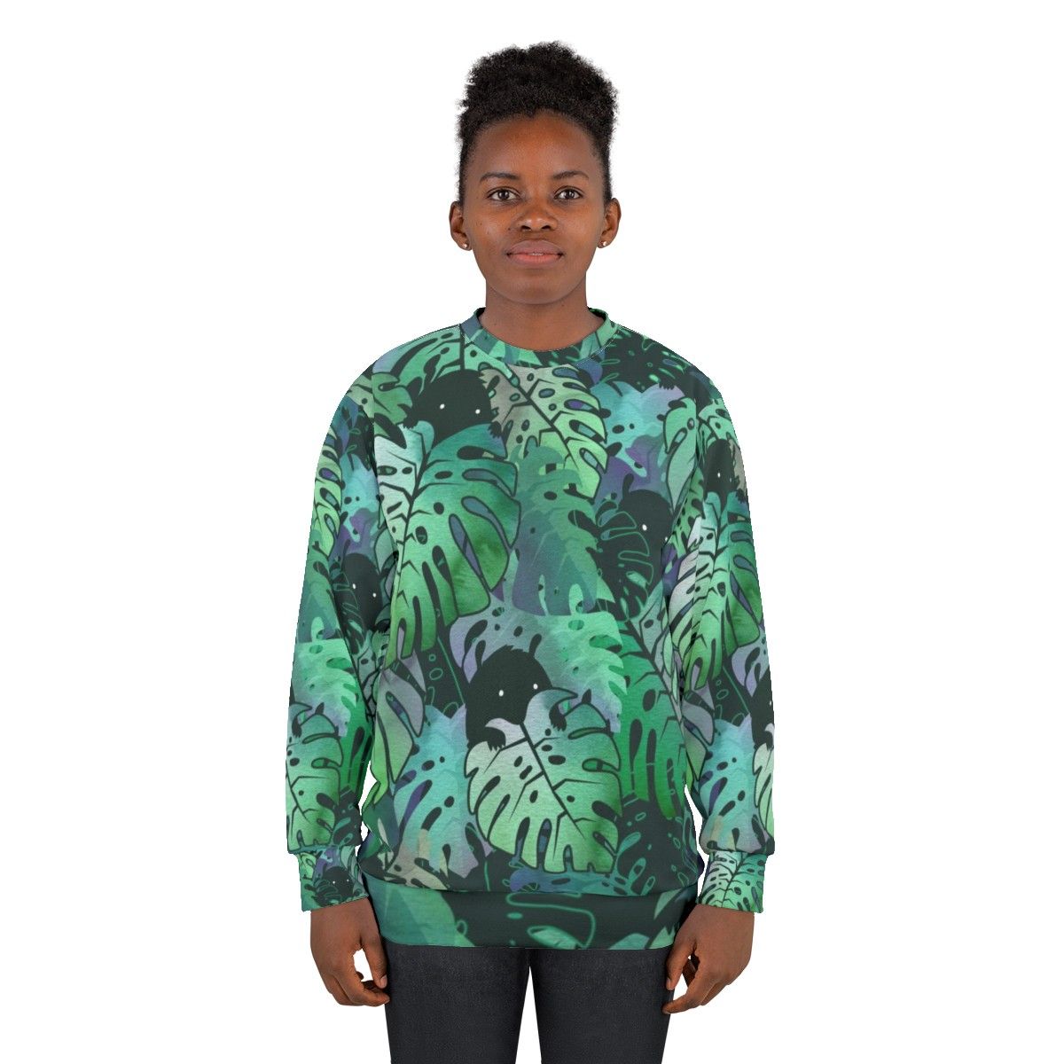 Tropical Monstera Monster Sweatshirt - women