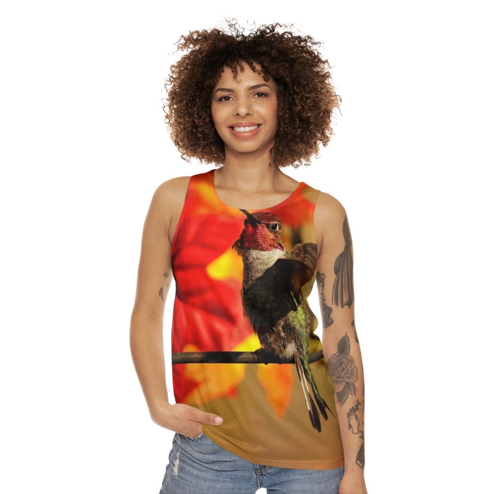 Autumn Hummingbird Unisex Tank Top - women