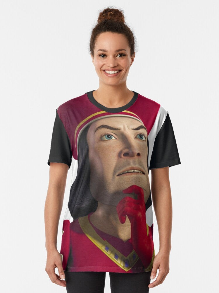 Lord Farquaad graphic t-shirt with Shrek character design - Women