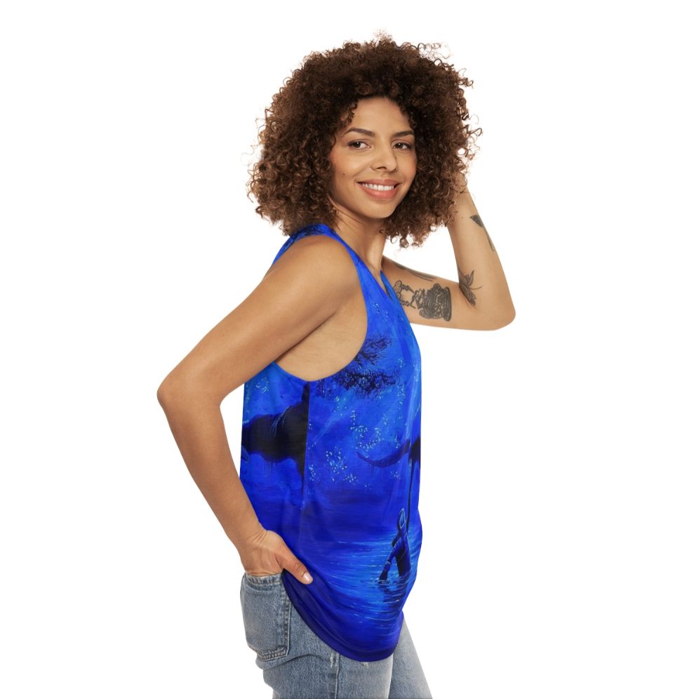 Astronaut spaceman space surrealism nature unisex tank top - women side