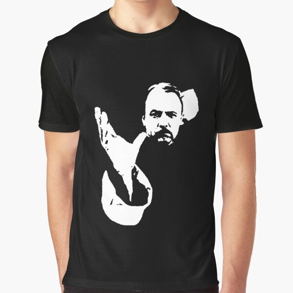 Graphic t-shirt featuring Jonathan Quayle Higgins III from the 70s/80s TV series Magnum P.I.