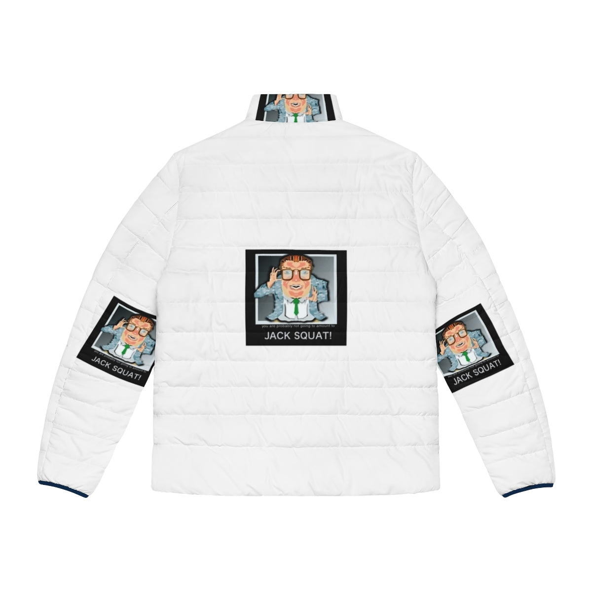 Mat Foley Motivational Speaker Puffer Jacket with Chris Farley Inspired Design - Back