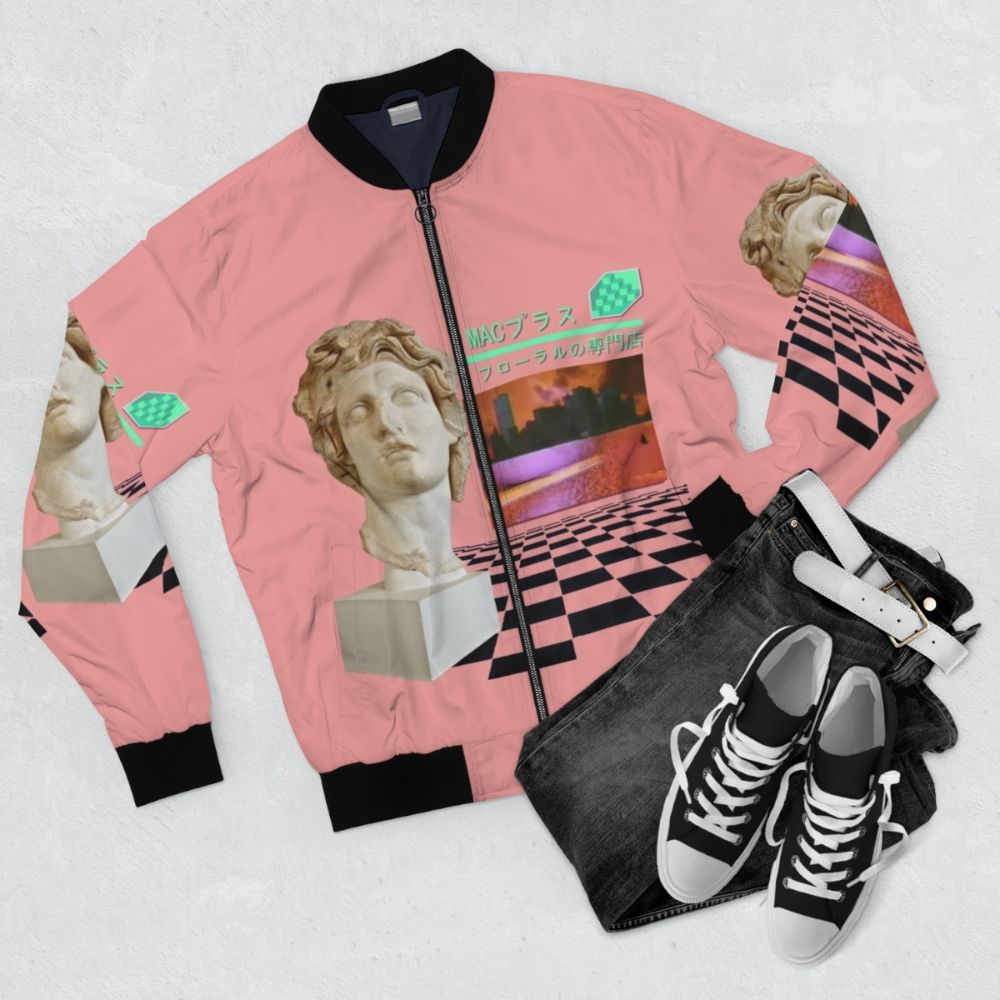 Macintosh Plus Floral Shoppe Bomber Jacket - Flat lay