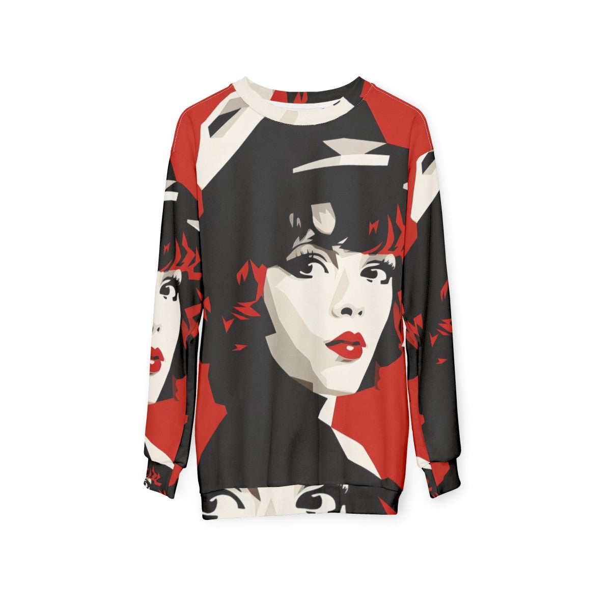 Clara Bow Red Minimalism Sweatshirt - hanging