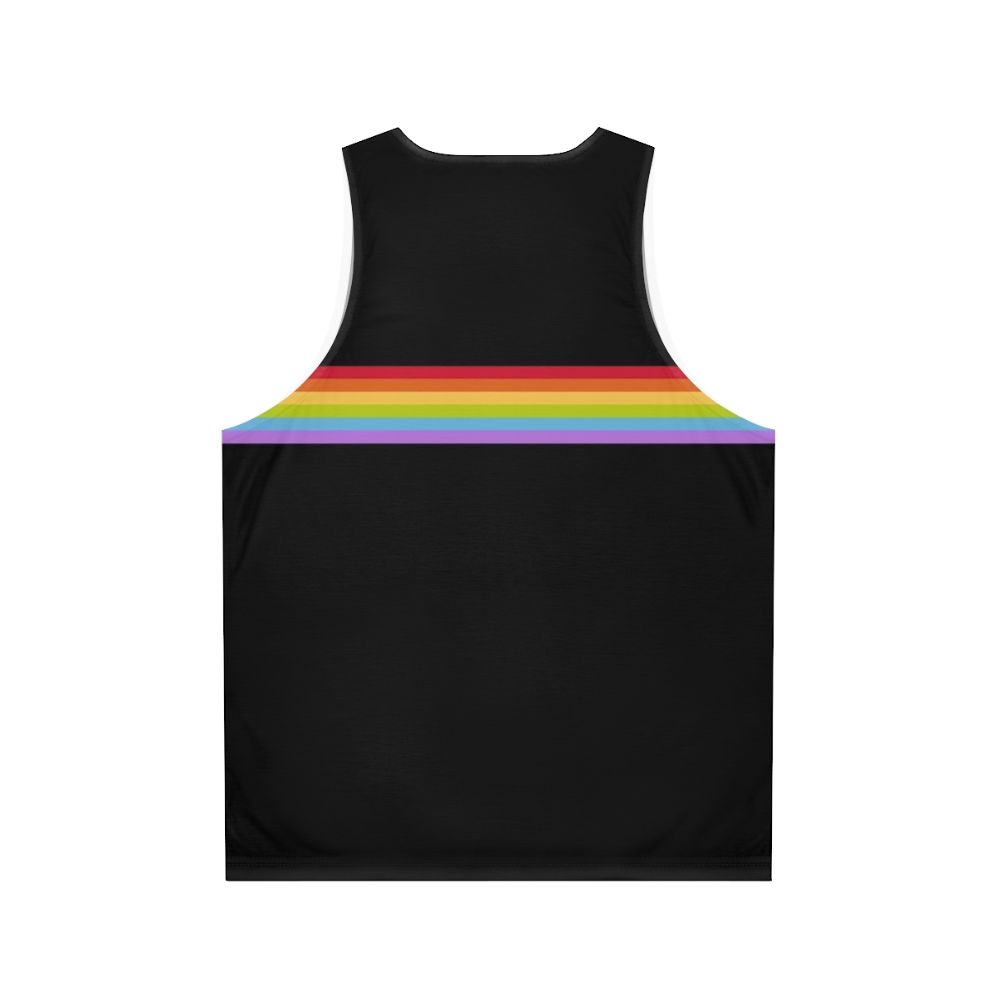 Unisex gay pride stripe rainbow tank top - Back