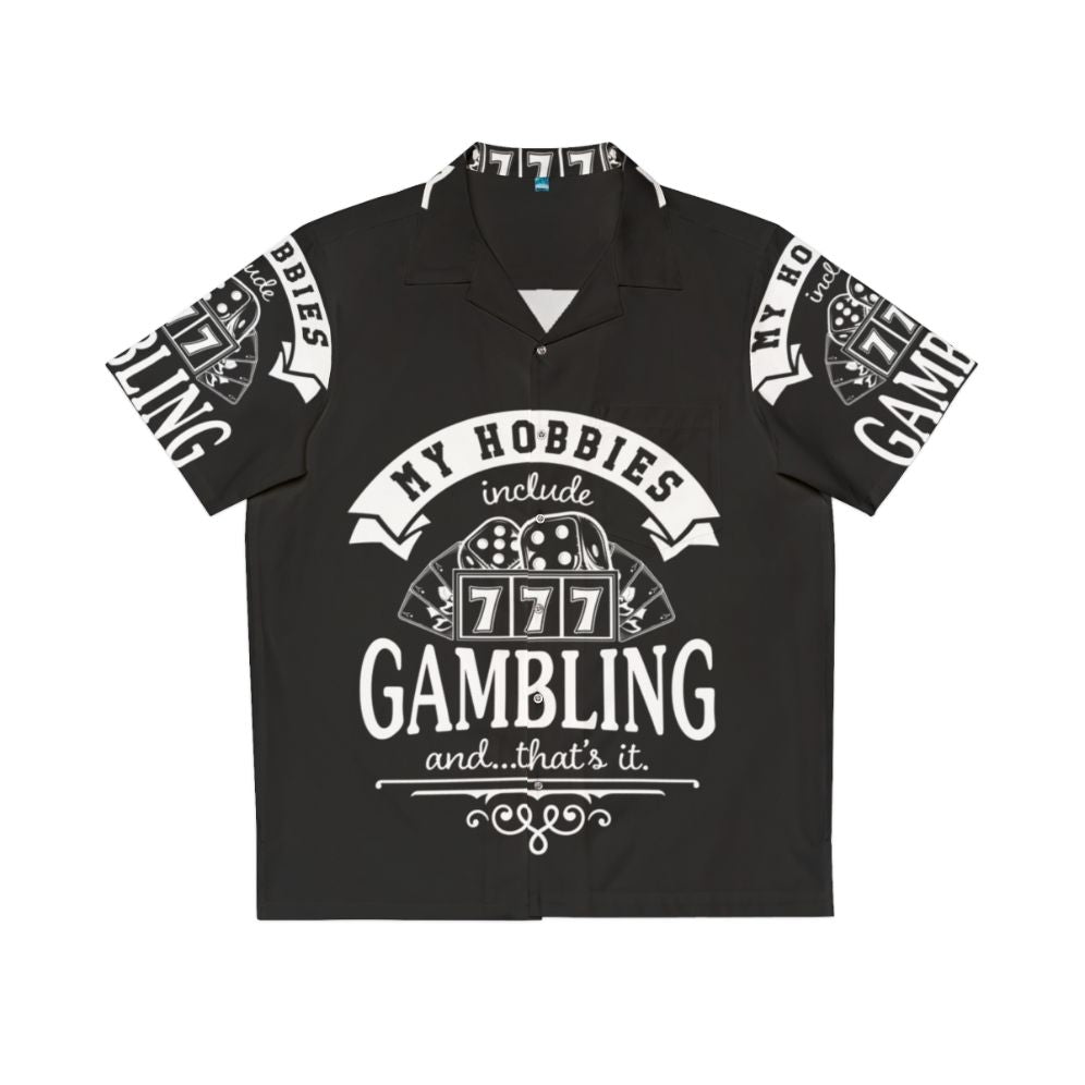 Hawaiian shirt with gambling-themed design