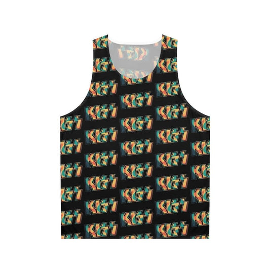 Tropical Tie Dye Kiss The Band Logo Unisex Tank Top