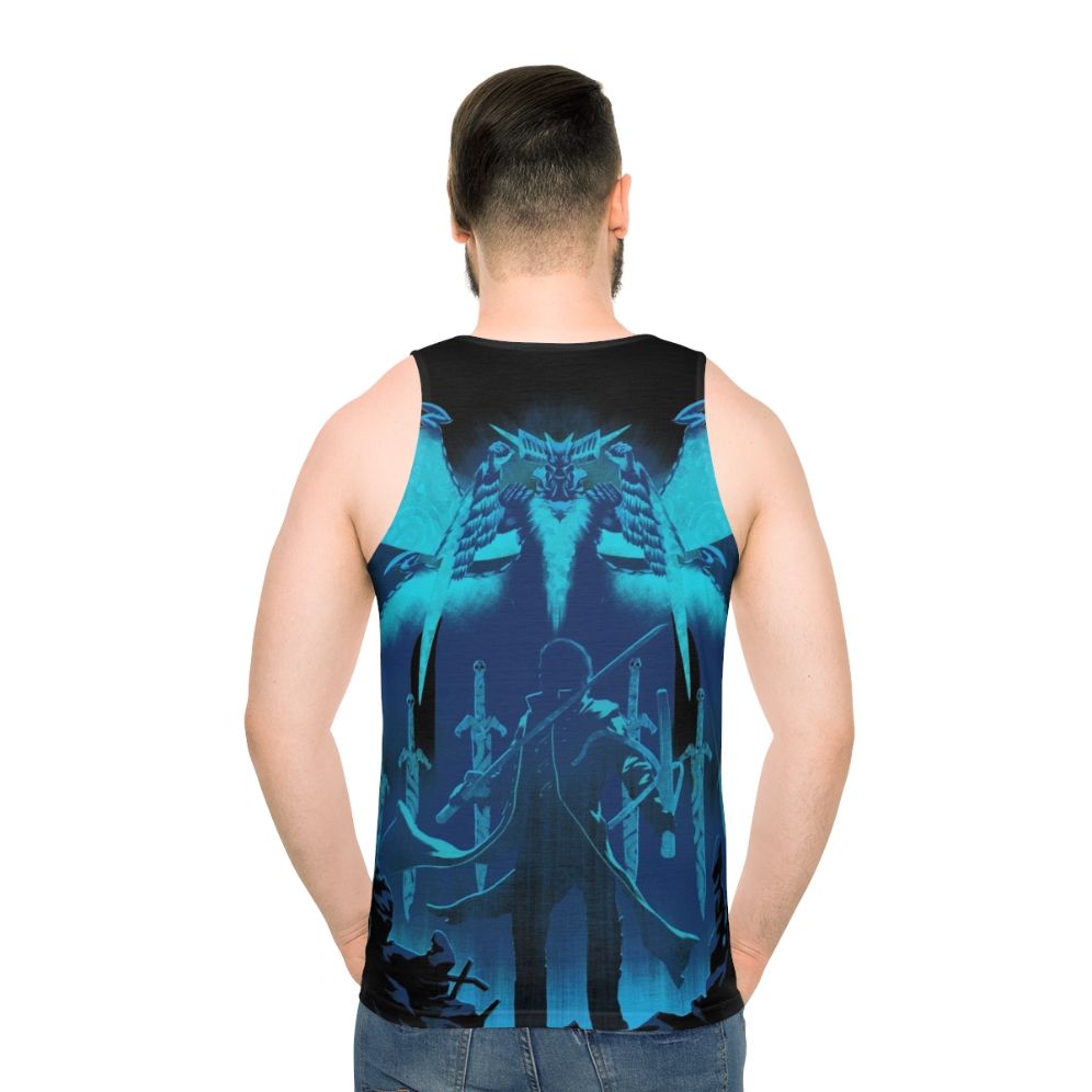 Blue King Unisex Gaming Tank Top - men back