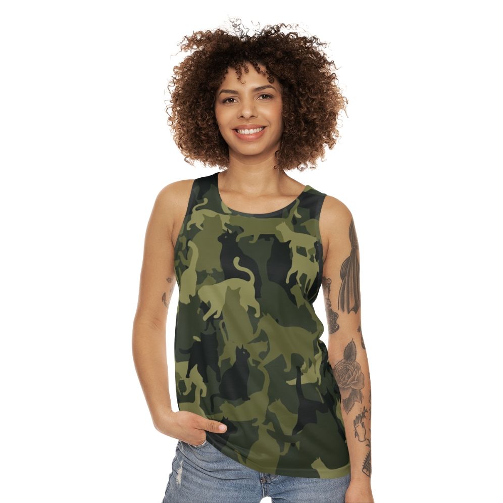 Cat Camouflage Unisex Tank Top - women