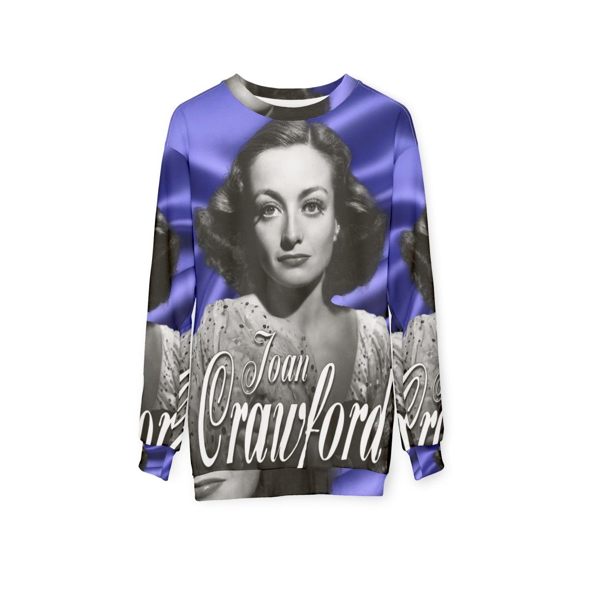 Vintage Joan Crawford Purple Sweatshirt - hanging