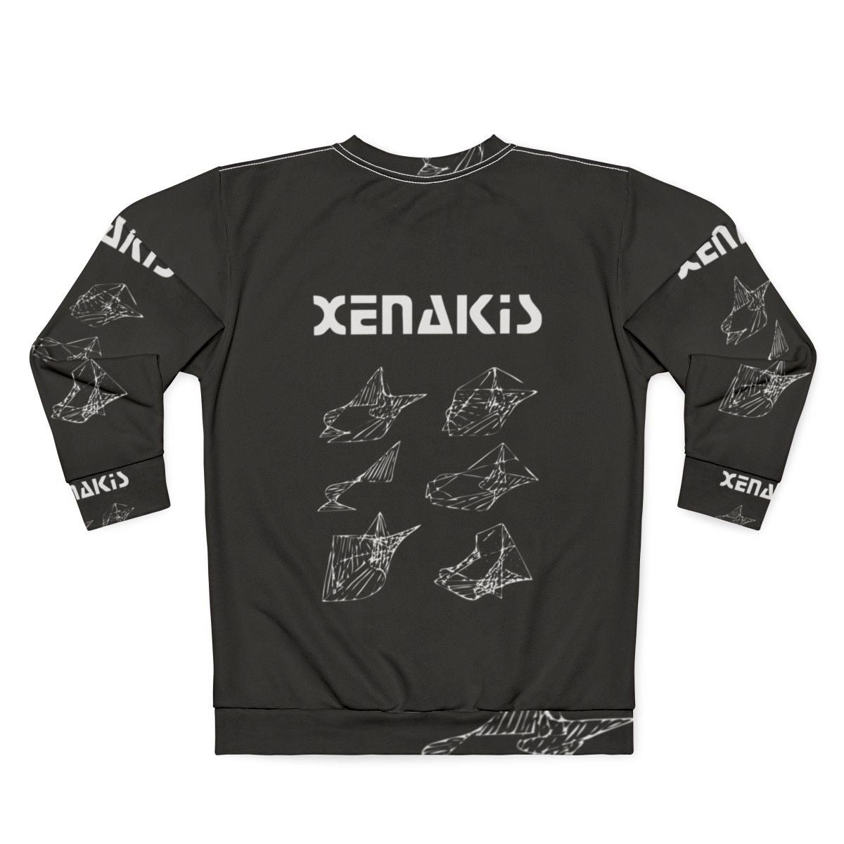 Iannis Xenakis Architecture Graphic Design Sweatshirt - Back