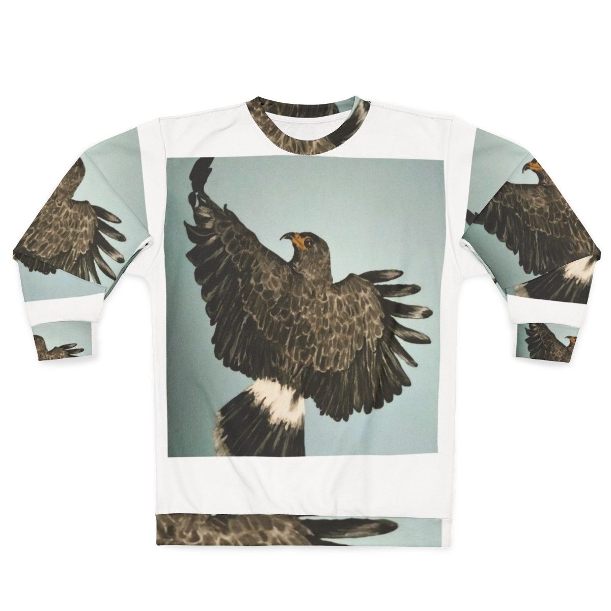 In Flight Sweatshirt featuring a soaring raptor