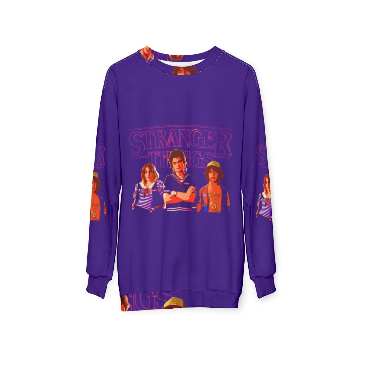 Stranger Things Robin, Steve and Dustin Graphic Sweatshirt - hanging