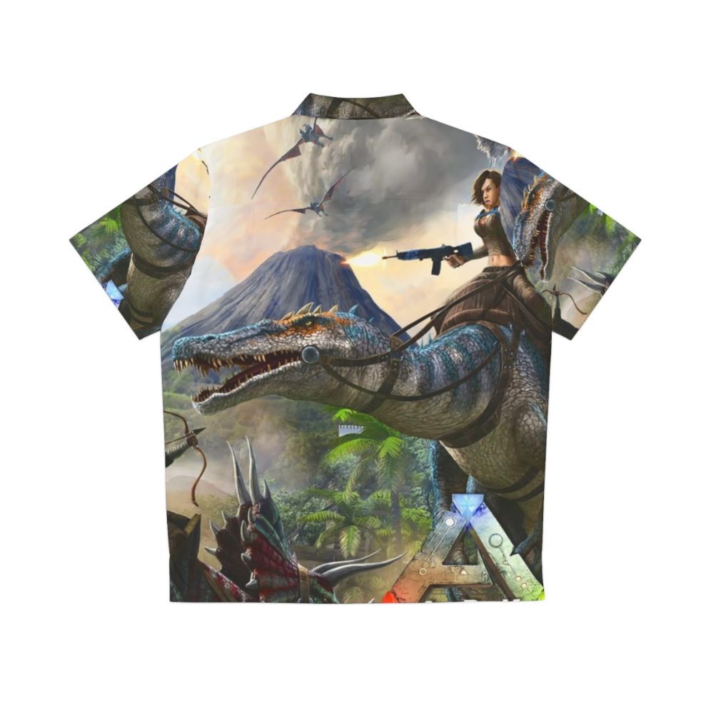 Ark Survival Evolved Gaming Hawaiian Shirt with Dinosaur Print - Back