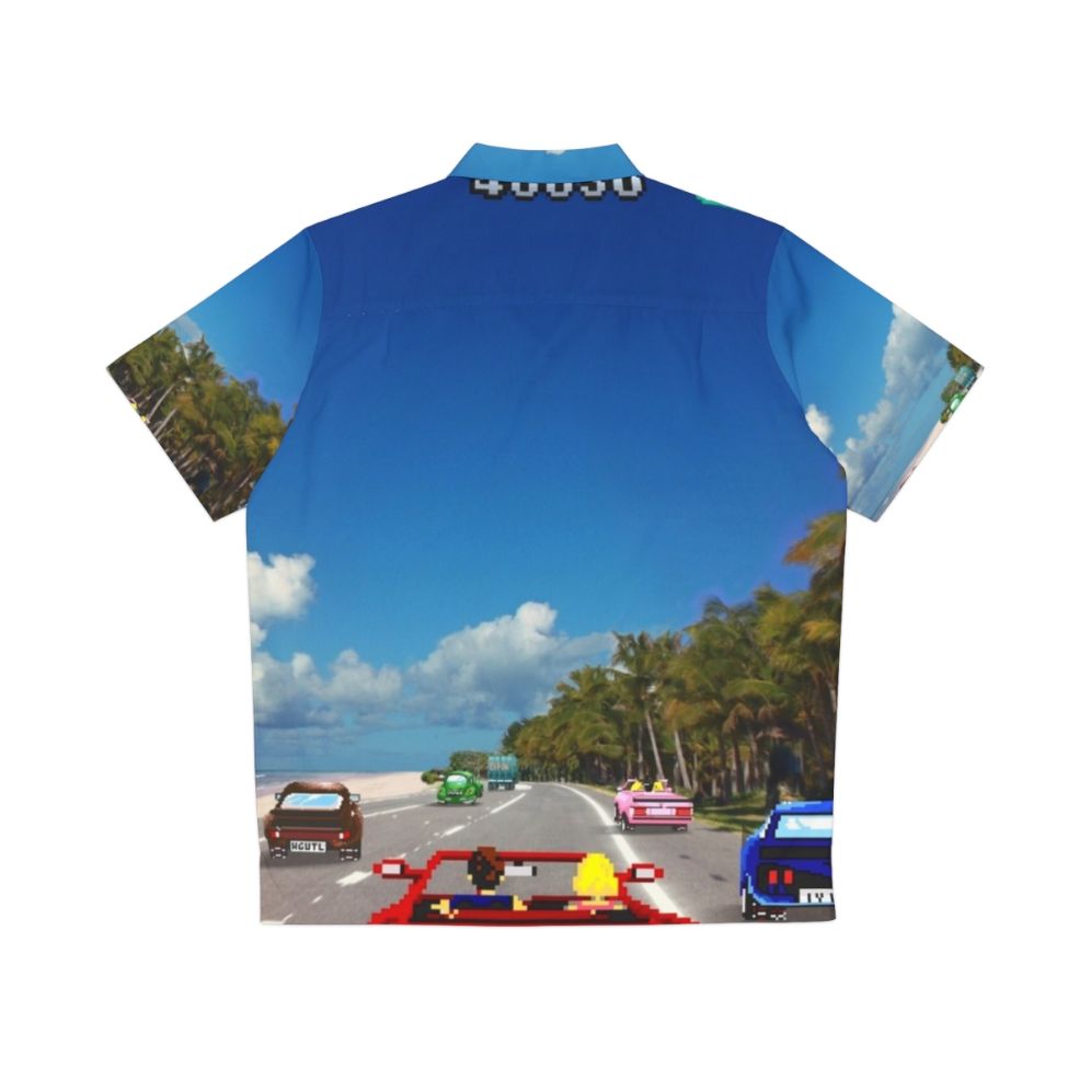 Retro pixel art outrun Hawaiian shirt - Back