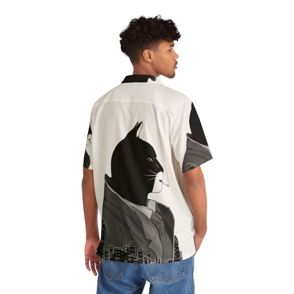 Blacksad Noire Hawaiian Shirt - Noir Detective Cat Graphic Tee - People Back