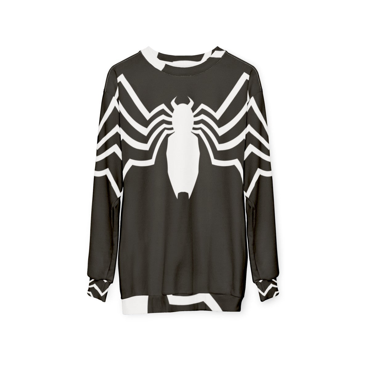 Spider-themed sweatshirt with a minimalist design - hanging