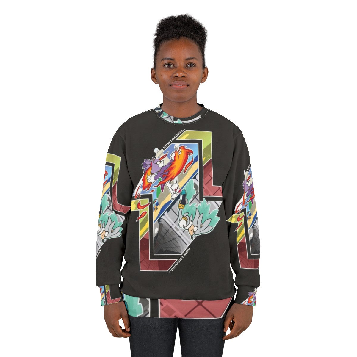 Sonic the Hedgehog Sweatshirt with Glitch Design - women