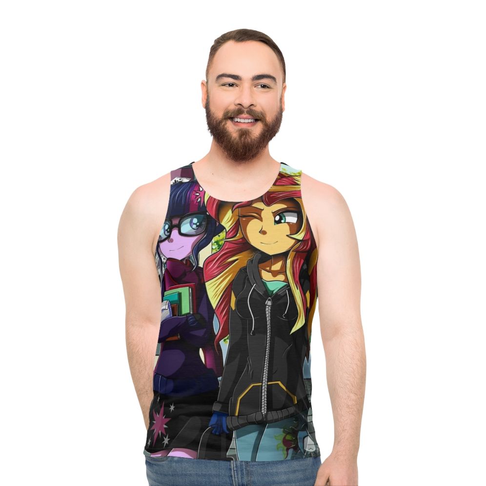 Equestria Girls Twilight and Sunset Unisex Tank Top - men