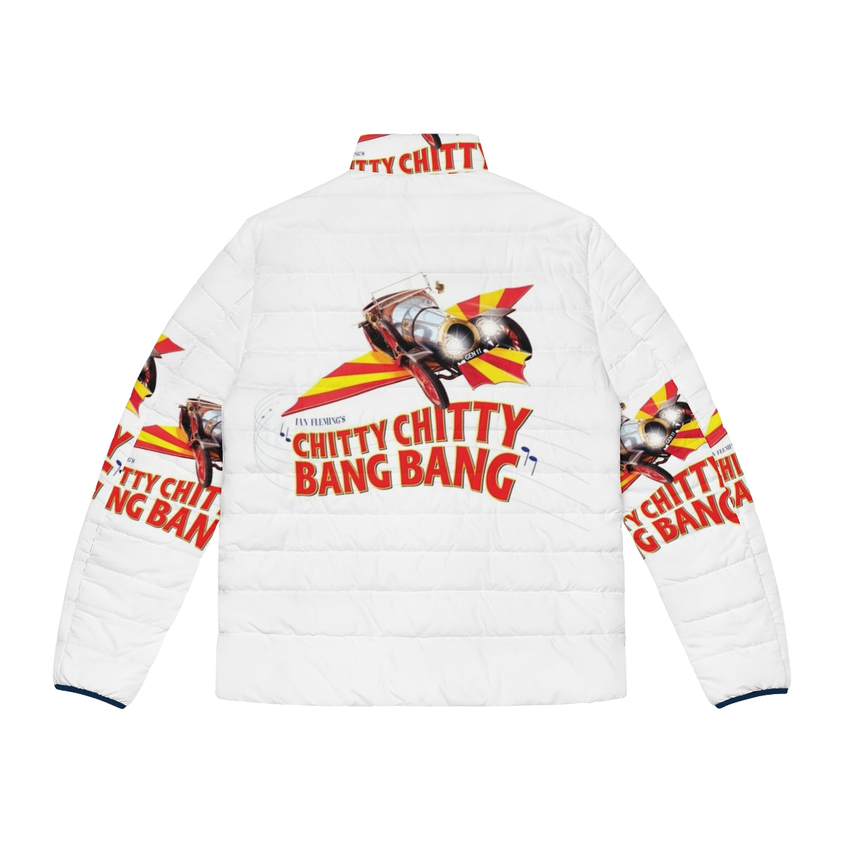 Chitty Chitty Bang Bang Puffer Jacket featuring the iconic car from the classic 60s/70s/80s musical film - Back