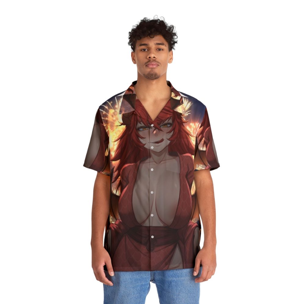 Zentreya Dragon Girl Kimono Hawaiian Shirt - People Front