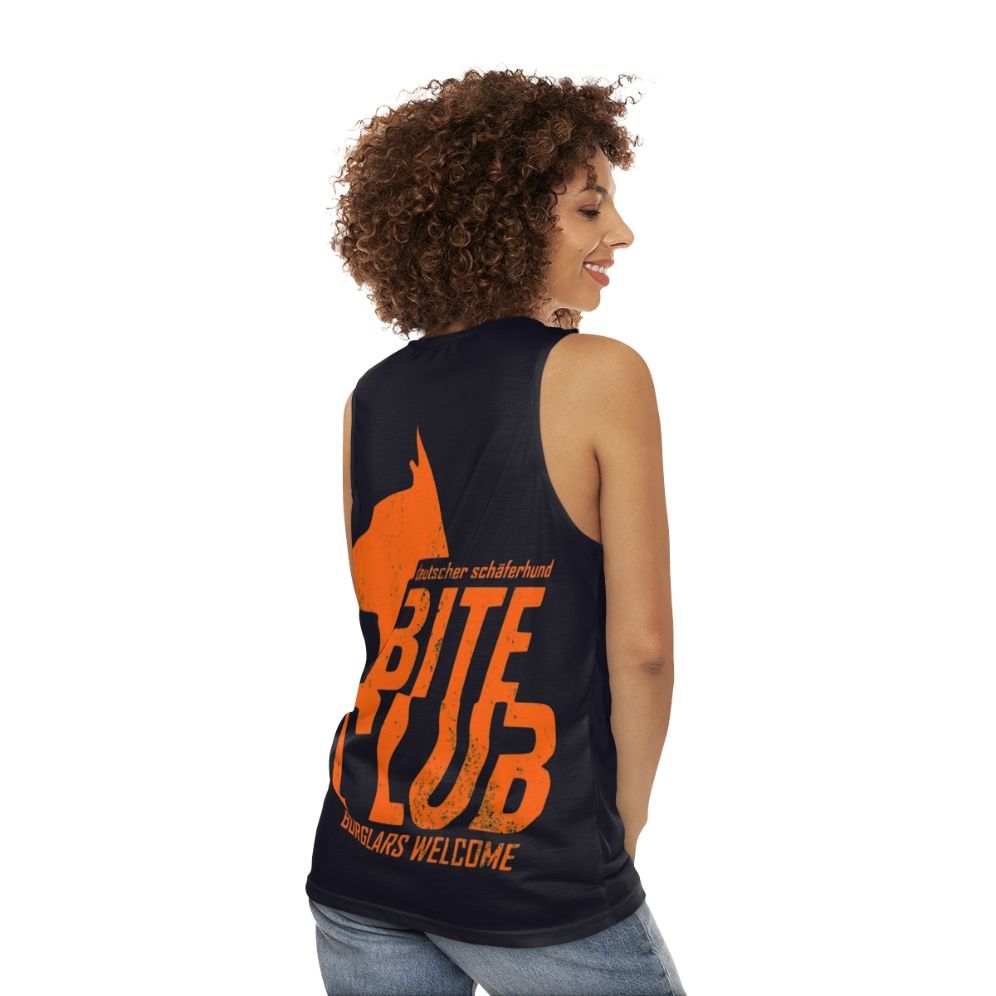 Distressed Unisex German Shepherd Tank Top - women back