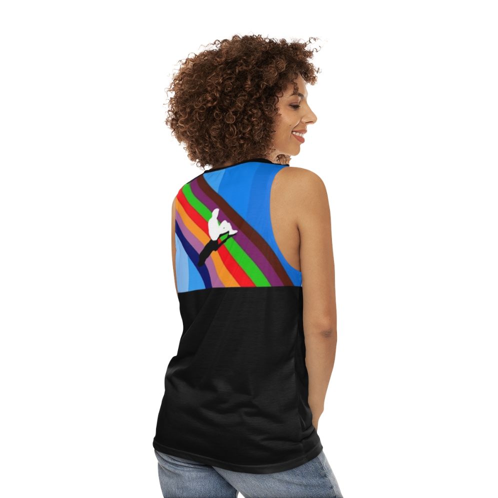 Melodic Blue Unisex Tank Top - women back