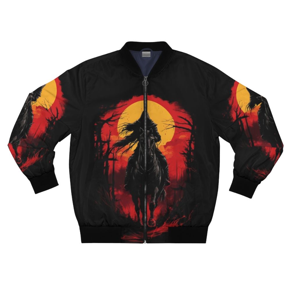 Horseman bomber jacket in a dark, spooky design