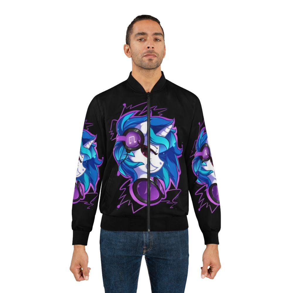 Shock Wave Bomber Jacket featuring Vinyl Scratch, the iconic DJ Pony from My Little Pony: Friendship is Magic - Lifestyle