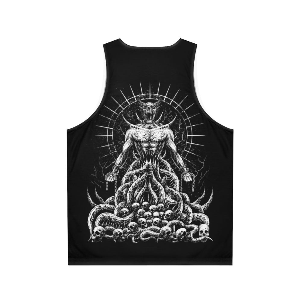 Gothic Satanic Lucifer Unisex Tank Top - Back